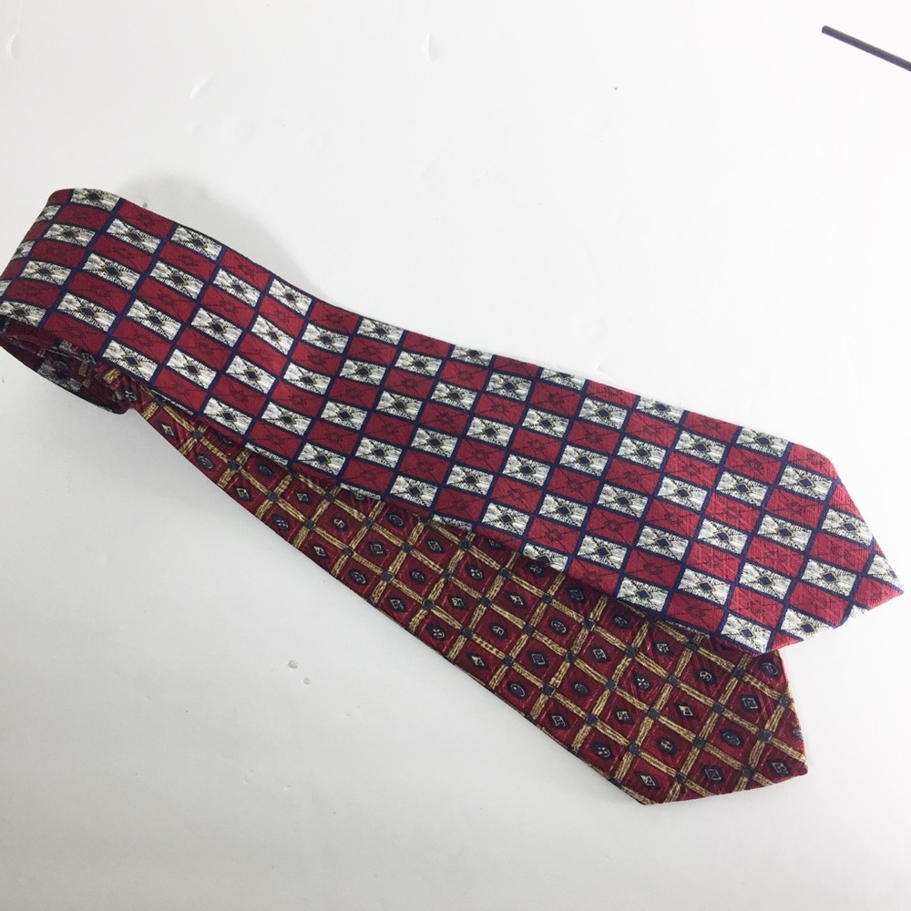 Parisian Red Print Lot Of Two Casual Ties
